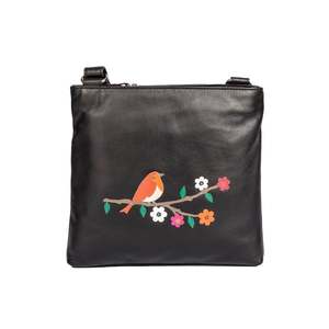 Hand Bags: Robin Cross Body Leather Bag - Black