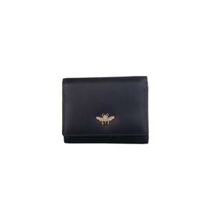 Wallets: Mason Small Tri-Fold Leather Purse - Black