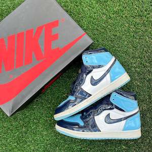 Size 9w: JORDAN 1 HIGH "BLUE CHILL" - PRELOVED PAIR (WOMENS US9)