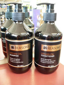 Vegan Organic Options: 12Reasons Argan Oil Shampoo & Conditioner duo BIG 400ml each with pumps