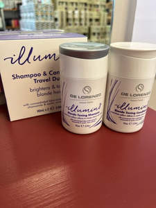 Vegan Organic Options: De Lorenzo BLONDE & BRIGHT Illumin8 BLONDE TONER SHAMPOO & CONDITIONER TRAVEL DUO