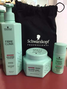 Hot New Schwarzkopf Clinix 10 Years R D 10 Patents 2 Phd Studies Repairs Inside The Hair Shaft Plus The 21 Lipid Of The Cuticle Never Has This Been Acheived Before: Schwarzkopf Professional Fibre Clinix VOLUMIZE FOR FINE + WEAK HAIR COLOR SAFE Shampoo Mask plus Booster set