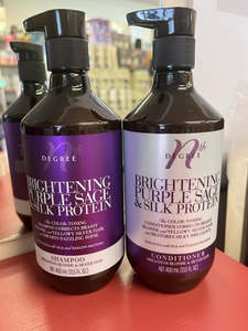 Nth Degree: Nth Degree Purple BLONDE Sage & Silk Protein Shampoo & Conditioner 400ml + PUMPS