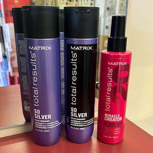 Matrix: Matrix Total Results So Silver shampoo conditioner plus Miracle creator spray trio