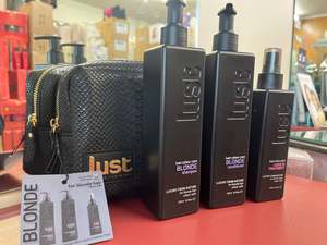 Lust: LUST Blonde trio set - with Leave in treatment spray plus Bag