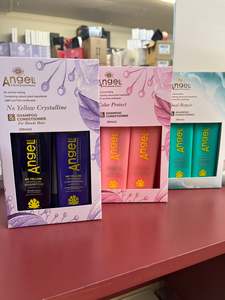 Bundle Deals: Angel Professional No Yellow & Color Protect plus Duel Repair Shampoo & Conditioner duo sets both packs 250ml