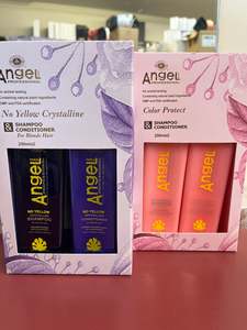 Bundle Deals: Angel Professional No Yellow plus Color Protect Shampoo & Conditioner duo sets both packs 250ml