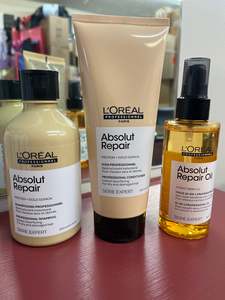 Treatments Strengthen: Loreal SERIE EXPERT shampoo conditioner plus 10n1 serum Absolut Repair Trio