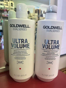 Litres: Goldwell Dualsenses 1LITRE Ultra Volume Bodifying SHAMPOO & CONDITIONER DUO + PUMPS