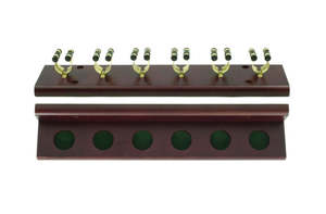 Chalk Tips Ferrules: 6 Clip Cue Rack - Complete