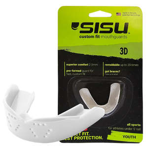 Sport Exercise: SISU 3D YOUTH Snow White Mouthguard – Custom Fit Sports Mouthguard for Winter Sports, Boxing & Braces Compatible