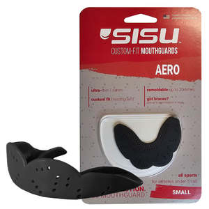 SISU Aero Small Mouthguard – Slim Fit Sports Mouthguard for Youth - Charcoal Black