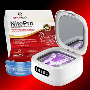 Snorblok NitePro Anti Snoring Mouthguard +SonicPro UV Cleaner Combo