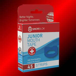 Snorblok Mouth Tape - 45 Junior Strips | For Better Nasal Breathing for Children