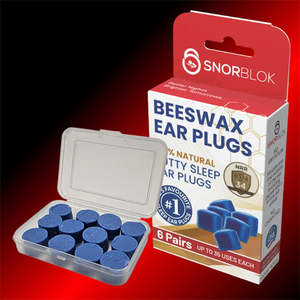 Earplugs 1: Snorblok Beeswax Earplugs (30+ Uses/Pair) 6 Pairs