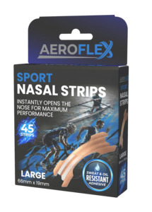 Aeroflex Sports Nasal Strips 45 Strips - Large