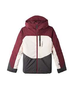 Youth Ski And Snowboard Pants: O'Neill Carbonite Youth Jacket 2024 - Windsor Wine Colour Block