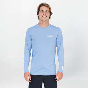 Wetsuit Accessories: O'Neill Clean & Mean Long Sleeve Rash Vest Tee 2026 - Faded Denim