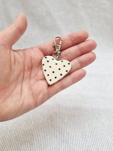 Products: Heart Keychain - Snowfox Ceramics