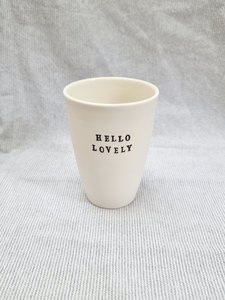 Products: Hello Lovely' Tumbler - White - Snowfox Ceramics