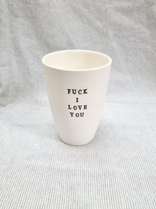 Fuck I Love You' Tumbler - White - Snowfox Ceramics