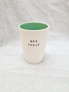 Products: Not Today' Tumbler - Turquoise - Snowfox Ceramics