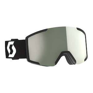 Goggles: Scott Shield Mineral Black/White / AMP White Chrome + Green