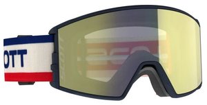 Scott React Goggle Beige + Blue / Enhancer Yellow / AMP Pro Green