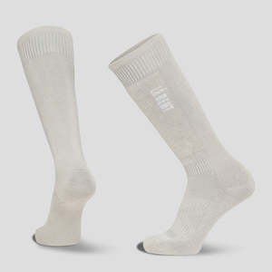 Mens Ski Socks: Le Bent Targeted Cushion Logo Snow Sock - Natural