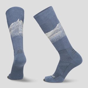 Mens Ski Socks: Le Bent Cody Townsend Pro Snow Sock Targeted Cush - Vintage Indigo