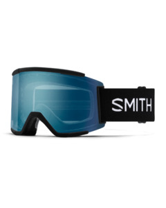 Ski Accessories: Smith Squad XL - Black | ChromaPop Everyday Blue Mirror/CP Storm Blue