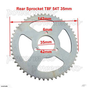 2 Stroke Chain Sprocket: 54T T8F Rear Chain Sprocket for 49cc Mini Bike (2T038)
