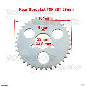 38T T8F Rear Chain Sprocket for 49cc Mini Bike (2T037)