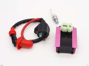 4 Stroke Electrics: Racing Ignition Coil (4T027)+ GY6 CDI 6 Pin (4T040)+NGK Spark Plug (4T038)