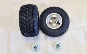 4 Stroke Wheels Tyres Tubes: Pair of Go Kart 10x4.50-5 wheel (4T360) w 23T spline Hub (4T361-1)