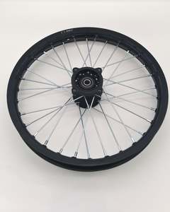 4 Stroke Wheels Tyres Tubes: Aluminium 1.60x17 Front Rim fits 70/100-17 tyre & 15mm axle (4T077-1) Black/ Gold