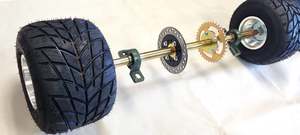 4 Stroke Motorbike Parts: 850mm Axle Assembly Sprocket Disc Project (4T255) + 11x7.10-5 wheel (4T361)