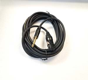 Black 5m Microphone Cable Female XLR to 1/4" 6.5mm Mono Jack (CB-41)