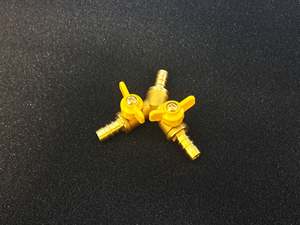 3-Way Tee Brass Y Shut off Ball Valve 5/16" 8mm Barb (4T219)