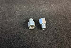 Handlebar Handlebar Parts: Scooter Mirror Adapter Silver RH 8mm (TOP) - RH10mm (BOTTOM) Adapter Pair (4T298)