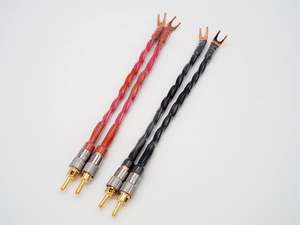 Aucharm 4 of 20cm HiFi 4N Copper Speaker Jumper Banana to Spade Plug (CB-84)