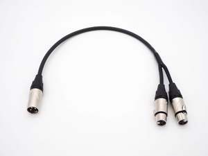 Microphone Cable: 300mm XLR Splitter Cable 3-Pin XLR Male To Dual 3-Pin XLR Female (CB-70)
