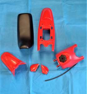 Yamaha PW50 PY50 Plastic Fairing Kits with Seat & Fuel tank (4T352) Black/ Red