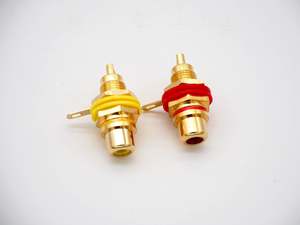 Plug Socket: Pair of High end Gold Plated Female RCA Connector Terminal (PC-48)