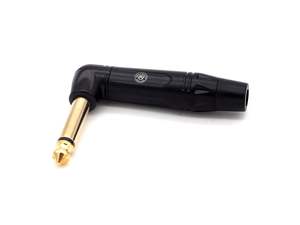Plug Socket: Gold Plated Metal Right Angle 6.35mm/1/4'' Mono Jack Plug QT202G (PC-44)