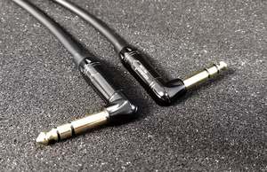Trs Stereo Jack Cable: 6.35mm/ 1/4'' Right Angle TRS Stereo Jack Cable (CB-43A/ CB-44A) | Multi-length Available