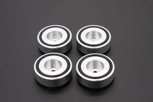 44x17mm Aluminum HIFI AMP Speaker Isolation Stand Feet Pad 4PCS Silver (EP013)