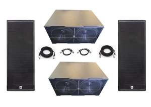 Lowi Powered Dual 18" Sub + Dual 15" Speaker 5000w RMS PA system Package (A8)