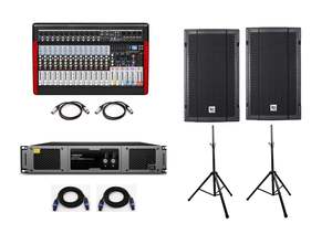 G16-DX mixer w Power amp & 15 inch Speaker 1400w RMS PA System Package (A6)