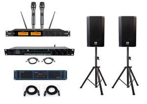 Package Deal Pa: 600w RMS 10 inch Speakers Wireless Mic Karaoke PA System Package (A2)